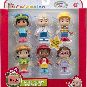 NWT CoComelon Career Friends 6 Figure Pack roleplay/fine motor skills GIFT